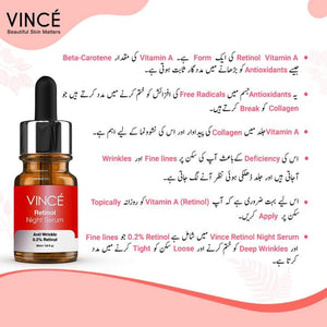 Buy Vince Retinol Night Serum - 30ml Online in Pakistan | GlowBeauty.pk