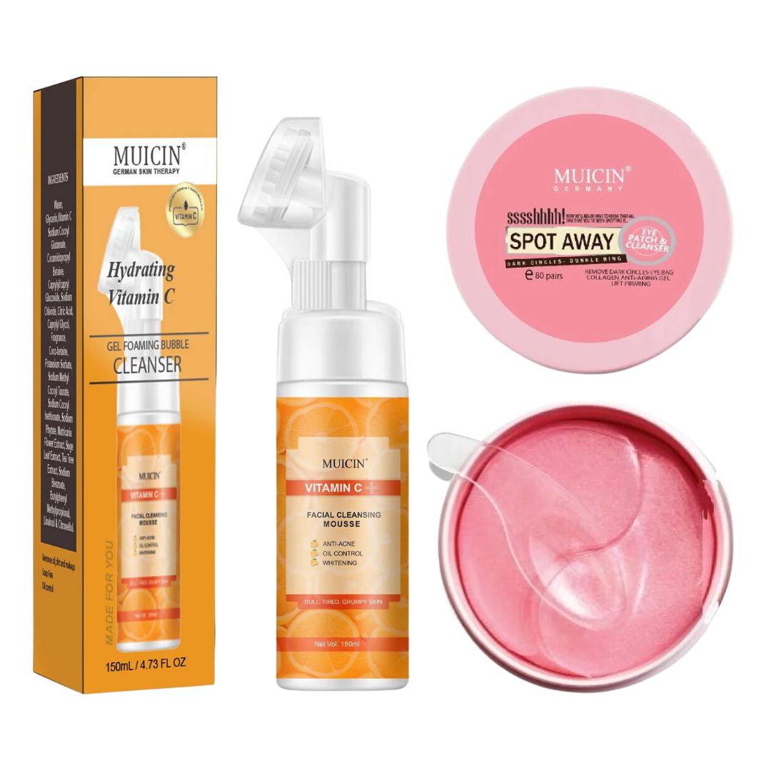 MUICIN - Vitamin C Bubble Foaming Cleanser & Spot Away Eye Patches