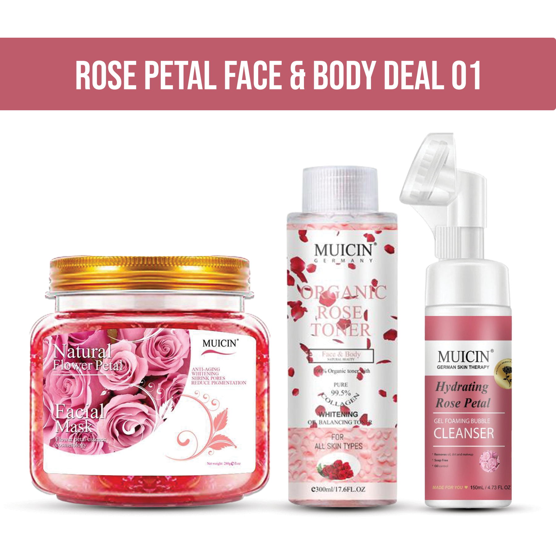 MUICIN - Rose Petal Face & Body Deal - 01